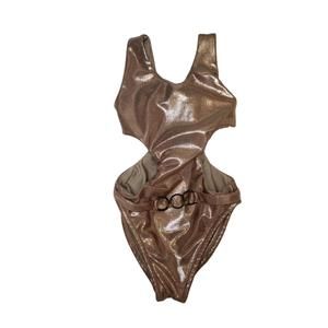 NEW LES TOUT PETITS girl's monokini swimsuit in bronze